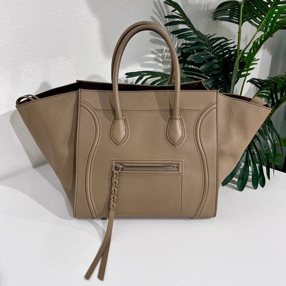 Celine Olive Grey Medium Phantom Luggage Tote - Picture 1 of 14